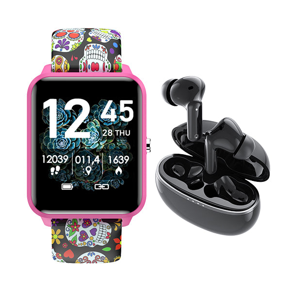 Bemi KIX-M Smartwatch And TWS Tutti Headphones Combo Set