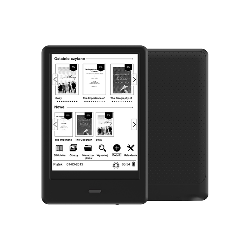 Ebook reader Bemi Cognita X /6-inch eink Carta /8GB/smart LED/anti glare touch panel/ DRM support/ PDF Reflow/ 1900mAh battery black