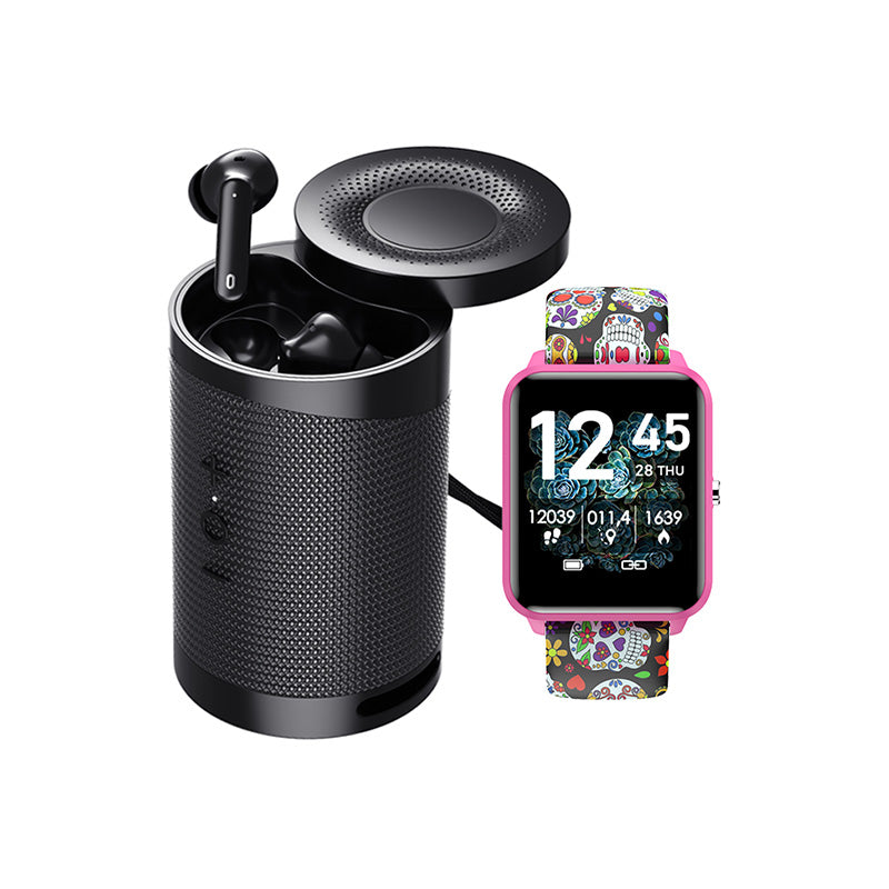 Ensemble combiné montre connectée et haut-parleur/casque BT Bemi KIX-M 