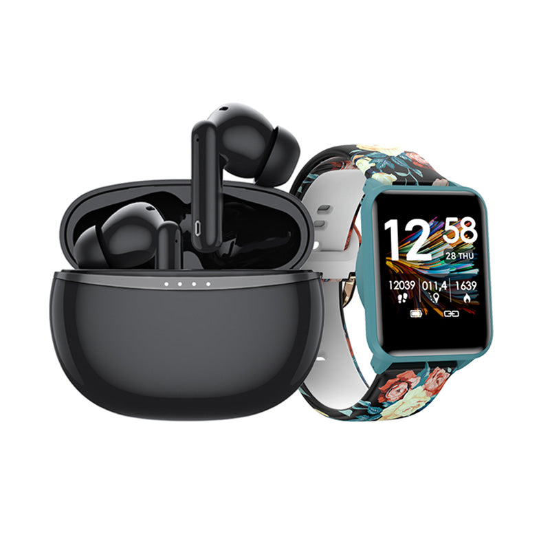 KIX-M Smartwatch And TWS Tutti Headphones Set