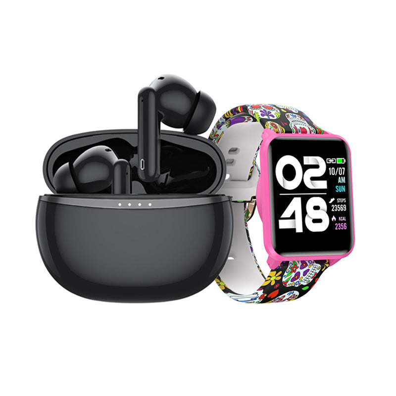 Smartwatch Bemi KIX-M i zestaw słuchawkowy TWS Tutti